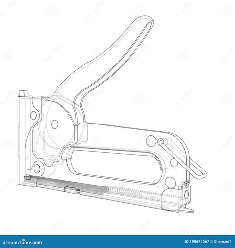 Outline Construction Stapler Stock Illustration Illustration Of