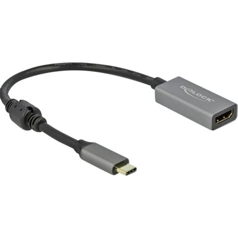 Delock Aktiver Usb Adapter Usb C Stecker Hdmi Buchse Grau Schwarz