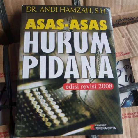 Jual Buku Asas Asas Hukum Pidana By Andi Hamzah Indonesia Shopee Indonesia