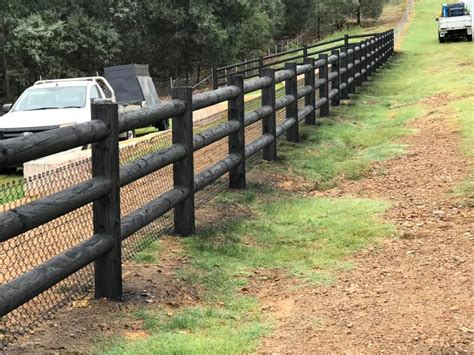 Round Post Rail Black Mesh Fencing Stockworx