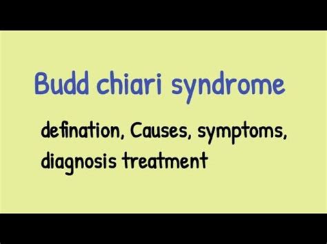 Budd Chiari Syndrome Causes Clinical Features Pathophysiology