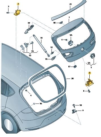 Oryginalny Zamek Mask Klapy Tylnej Seat Leon