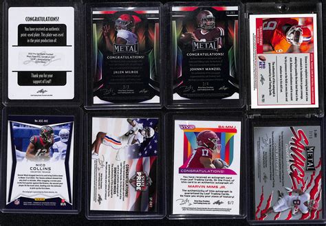 Lot Detail - Lot of (8) Football Autographs Cards inc. 2022 Leaf Pro ...