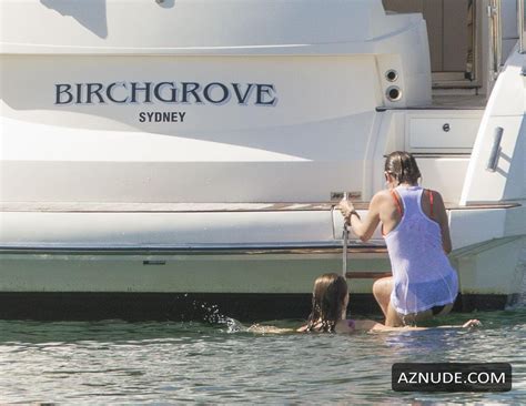 Selena Gomez Sexy In Black Orange Bikini On A Boat With Friends Around Sydney Harbour Aznude