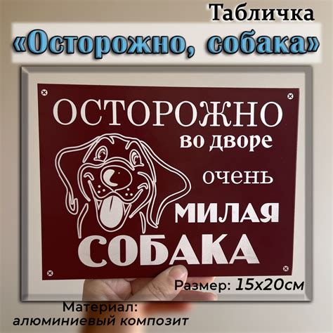 Табличка композит Осторожно собака, 20 см, 15 см - купить в интернет ...