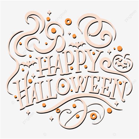 Happy Halloween Hand Drawn Creative Calligraphy Vector Happy Halloween