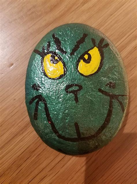 Angry Face Painted Rock