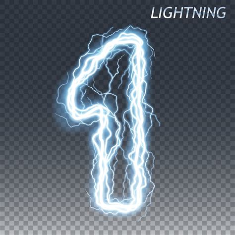Premium Vector Lightning And Electric Number