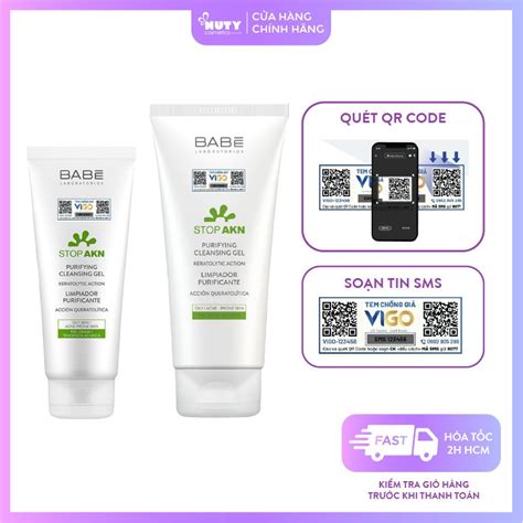 Gel R A M T D U Nh Babe Stop Akn Purifying Cleansing Gel Ml Shopee Vi T Nam