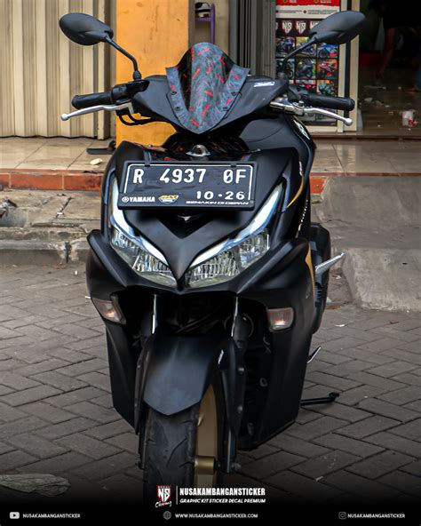 Decal Sticker Yamaha Aerox Connected Hitam List Kuning Fullbody