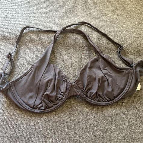 Seafolly Bikini Top Size In Grey Depop