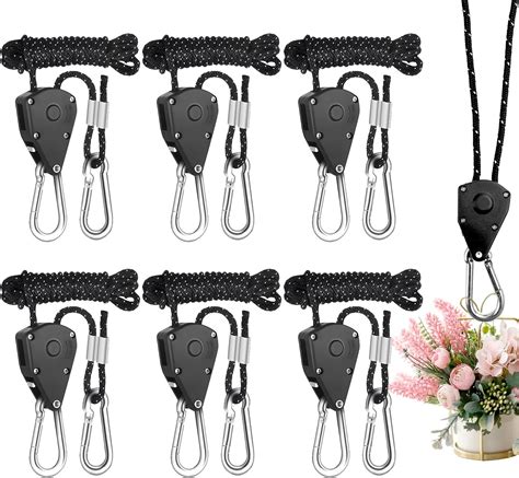 6 Stück 5m Seilratsche Mit Haken 18 Zoll Ratchet Hanger Einstellbare Seil Ratsche 150lb Duty