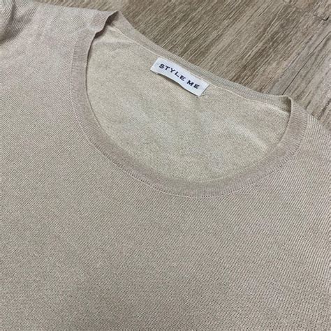 Unbranded Korean Knitted Nude Puffed Sleeves Top Women S Fashion Tops Blouses On Carousell