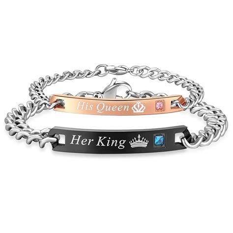 His Queen Her King Bracelet Onyx Bunny