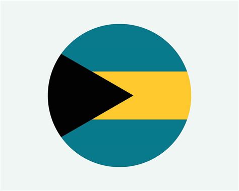 The Bahamas Round Country Flag. Circular Bahamian National Flag