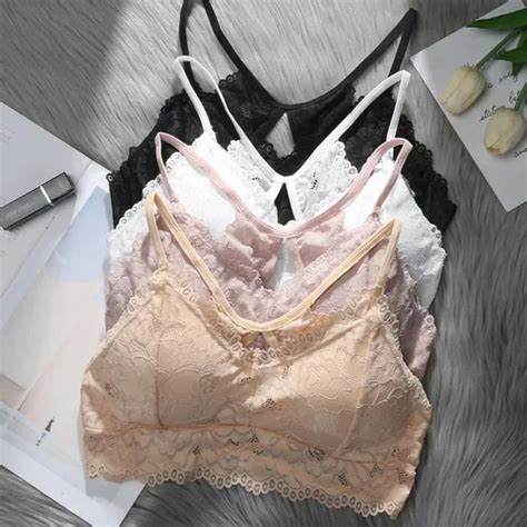 Women Lace Bras Vest Wireless Bra Padded Underwear Beauty Hollow Back Sexy Lingerie Bralette