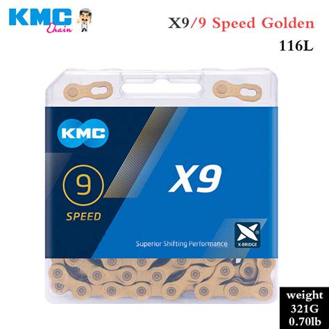 KMC 9 Speed Z9 X9 X9SL Bike Chain Retail Pack 116 Links Fits Shimano