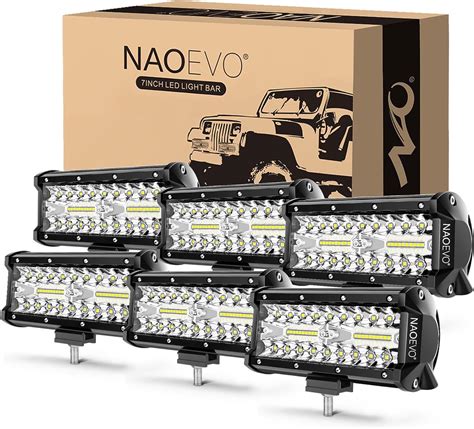 Amazon Naoevo Inch Led Light Bar W Lm Offroad Fog