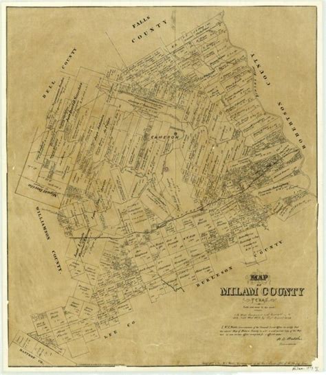 Milam County Milam, County Map, Family History, Vintage World Maps, Texas, Genealogy, Texas Travel