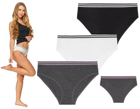 Majtki Bawełniane Figi Klasyczne Bikini Damskie Gumka w Paski 3 szt MORAJ L 14249771452 Allegro pl