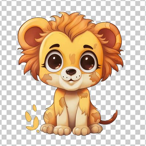 Premium Psd Adorable Cartoon Animated Lion Cub In Png