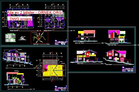 Aile Ev 2 Planlar Dwg Projesi Autocad Projeler