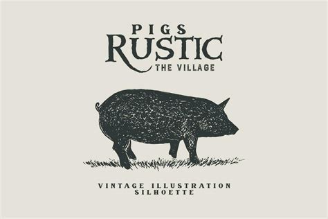 Pig Silhouette Illustration In Texture Style 36168141 Vector Art At