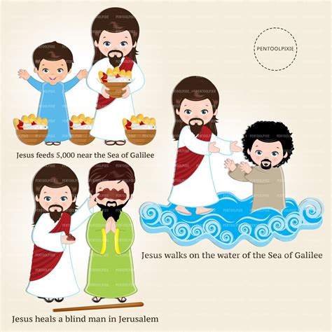 Miracles Of Jesus Clipart Jesus Miracles Christianity Jesus Etsy