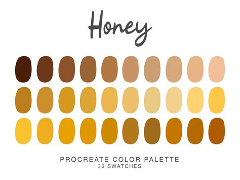 Honey Procreate Color Palette Ipad Procreate Illustration Honey Color Swatches For Procreate