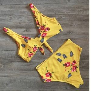 Swim Nwt Floral High Waisted Brazilian Bikini Set Poshmark