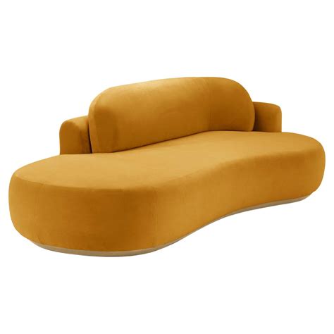 Naked Curved Sofa Small With Natural Oak And Corn For Sale At Stdibs Small Curved Sofa