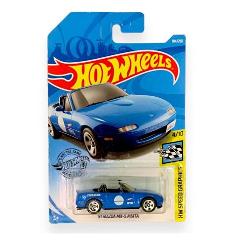 Miniatura Carro Hot Wheels Mazda Mx Miata Azul Hw Speed Graphics Shopee Brasil
