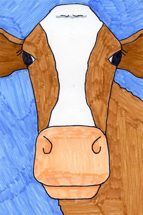 Draw a Cow Face · Art Projects for Kids