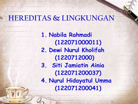 Hereditas And Lingkungan Ppt