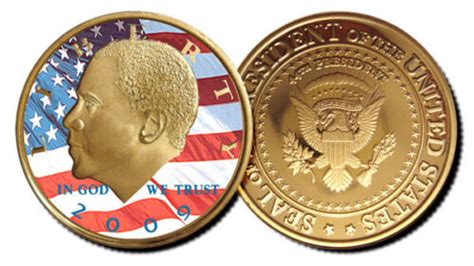 Lot Of Barack Obama Commemorative Coin K Gold Plated Plus