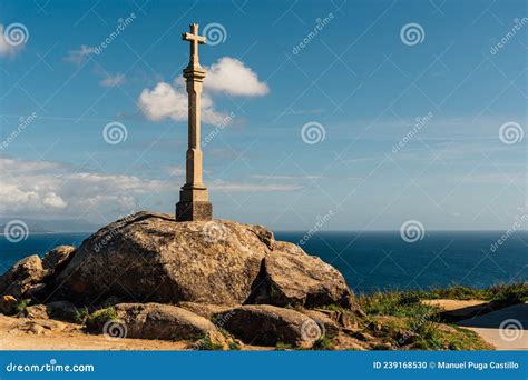 Cross At Cabo Finisterre In Galicia Spain Stock Photo Image Of