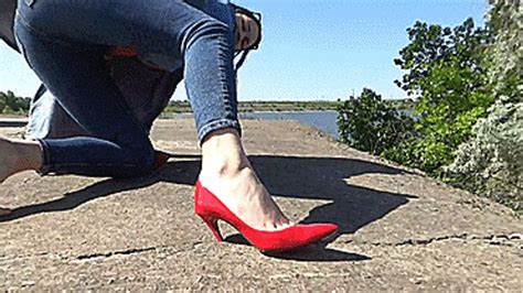 Heel Stuck In Concrete Miss Brunette Clips4sale