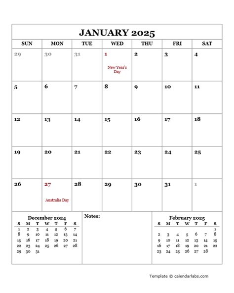 Free Printable Calendar January 2025 Australia - Melanie Russell