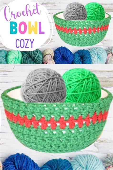 Crochet Bowl With Balls Of Yarn In It And The Text Overlay Reads