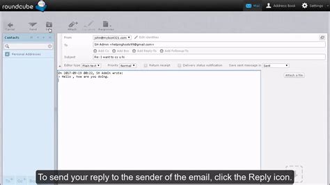 How To Reply To Or Forward Messages In Roundcube Youtube