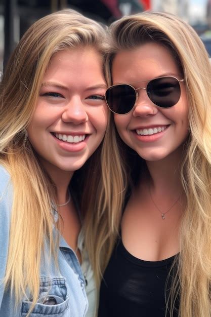 Premium AI Image Two Lesbian Friends Posing For A Picture Together On Their Trip To Nyc