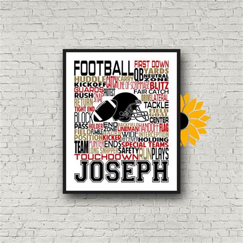 Football Placekicker Football Kicker Poster Personalized Etsy