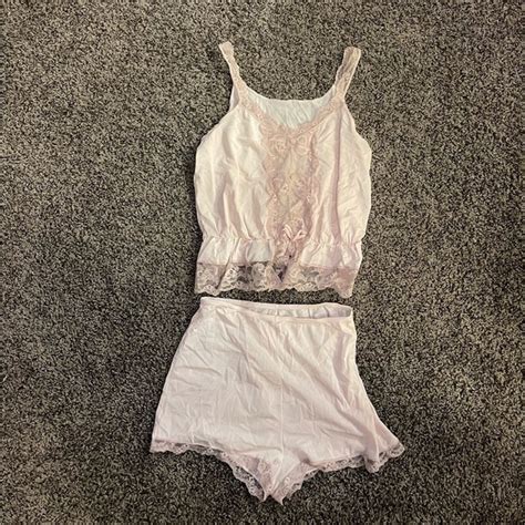 Intimates Sleepwear Antique Vintage Coquet Lingerie Nighty Pajama Set Fairycore Cottagecore