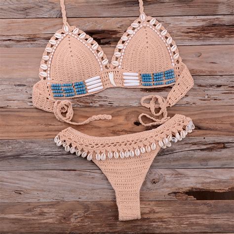 Bikini Szyde Kowe Z Muszelkami Be Owe Boho M Oficjalne Archiwum Allegro