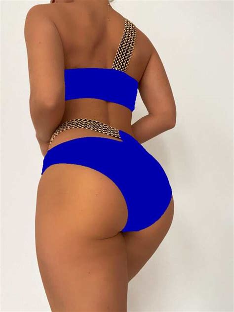 SHEIN Swim Chicsea Stitch Detail Cut Out Bikini Swimsuit SHEIN USA