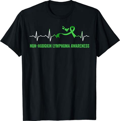 Heartbeat Non Hodgkin Lymphoma Awareness Lime Green Ribbon T Shirt