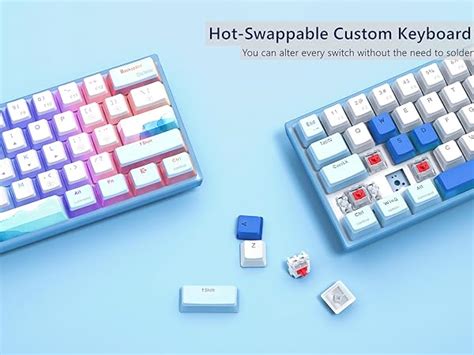 Mua Womier Percent Keyboard WK Mechanical RGB Wired Gaming Keyboard Hot Swappable Blue