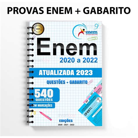 Apostila Enem 2023 Provas Anteriores 2020 A 2022 Gabarito Shopee Brasil