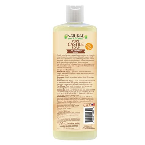 Dr Natural Pure Castile Soap Almond 32 Oz Free Shipping Lifetogo