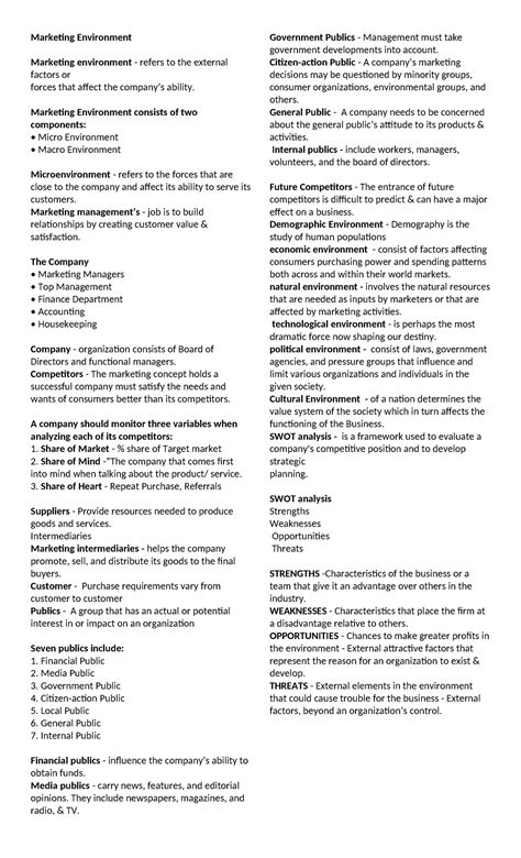 Marketing Environment - Marketing Environment Marketing environment